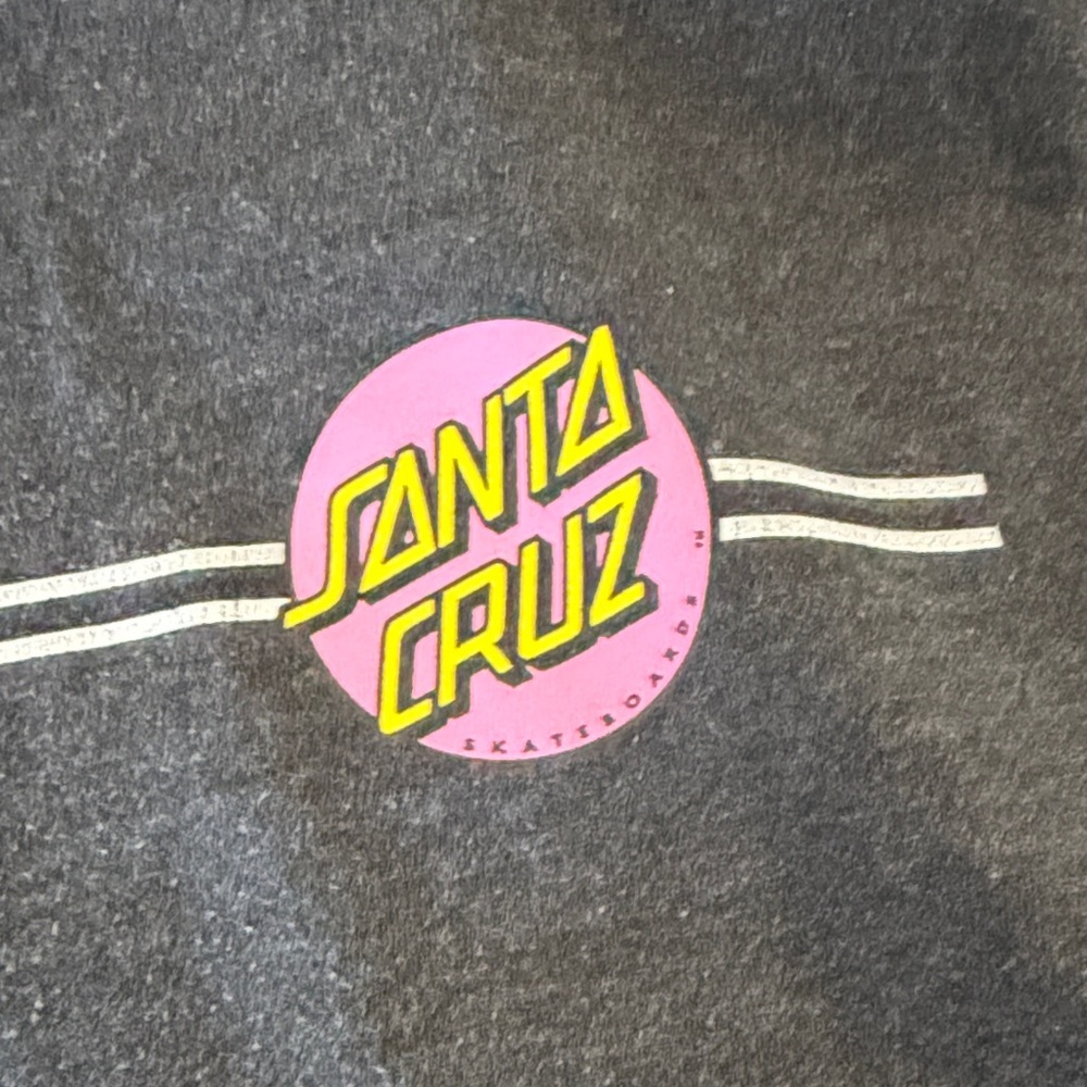 Santa Cruz Charcoal Gray Hoodie with Pink Logo - Picture 2 of 6